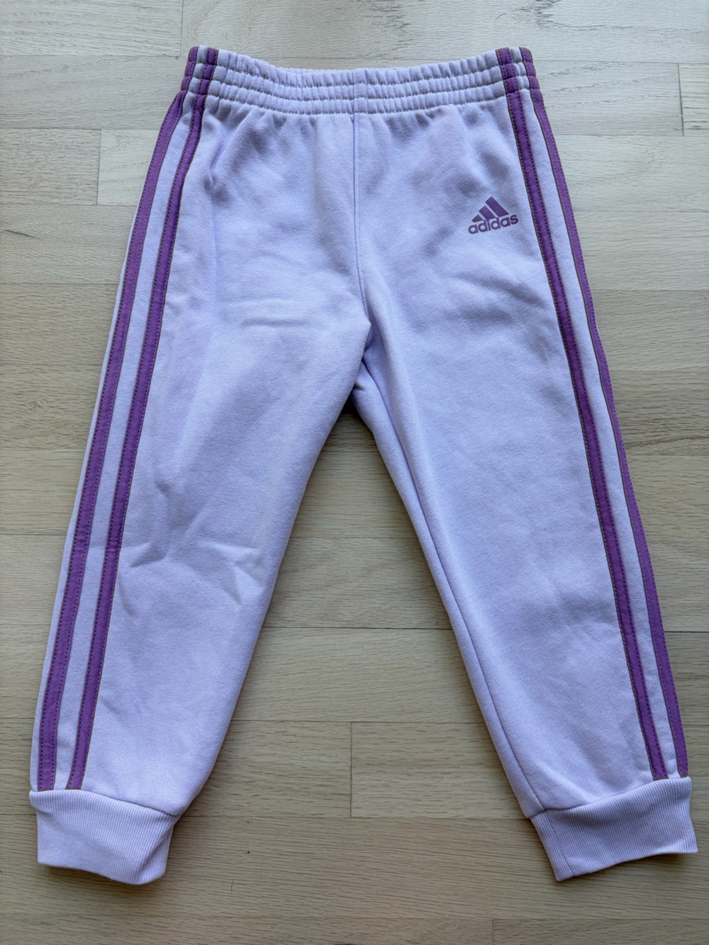 adidas Light Purple Joggers with Dark Purple Stripes